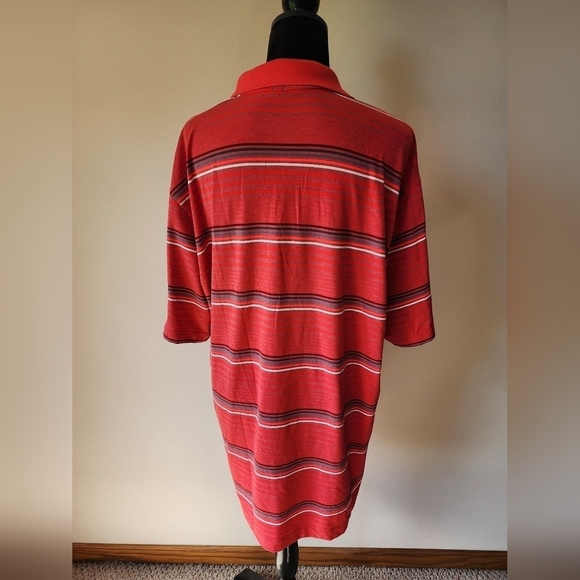 Nike Golf Tour Performance Men's Red Striped Polo Sz L. - Picture 3 of 7